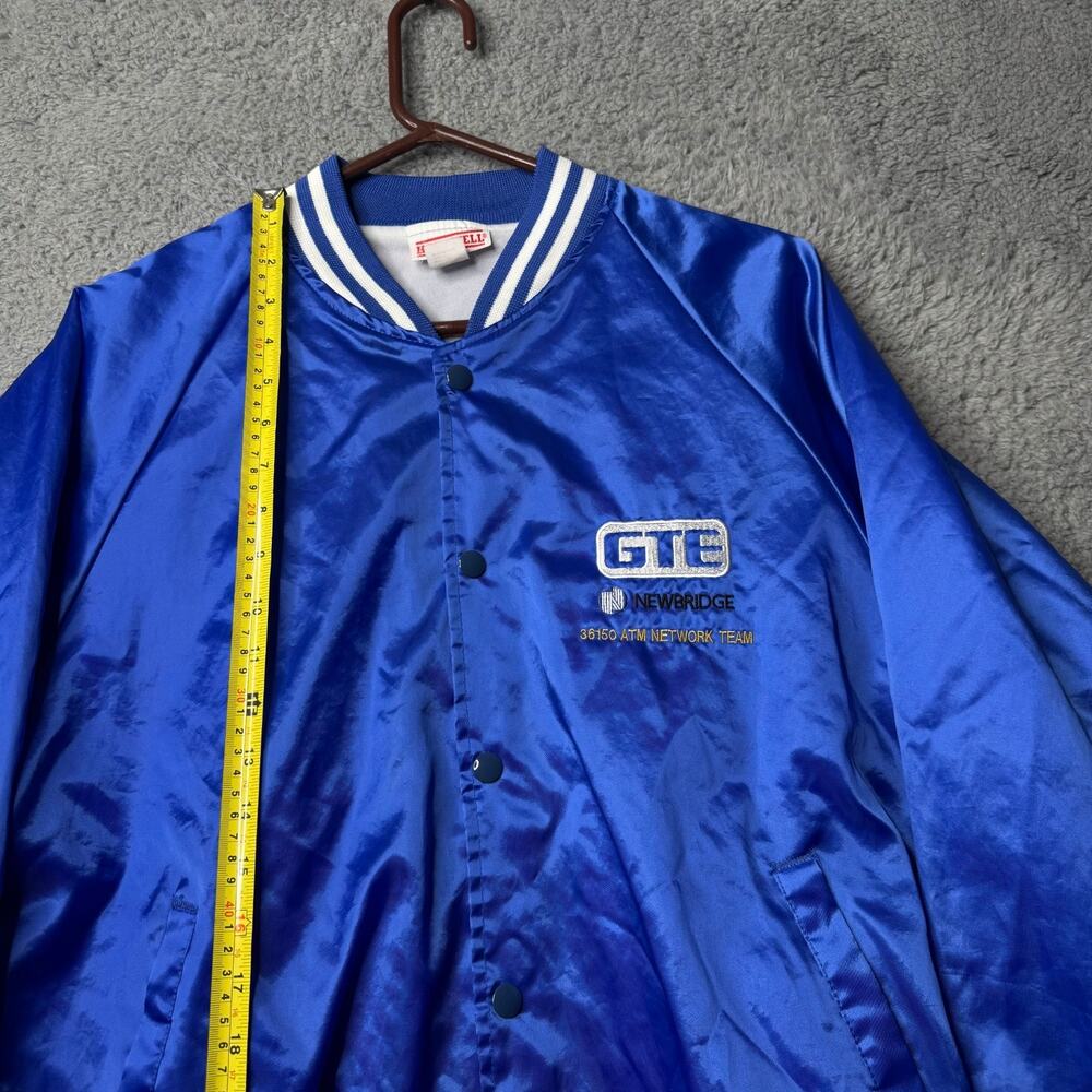 Hartwell Varsity Jacket Men's Large Blue and White ATM Branded Button Front - Picture 4 of 8